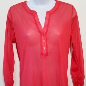 The Limited red polka dot buttoned top shirt sz S